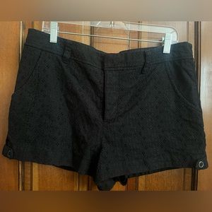 FREE PEOPLE Black Eyelet Shorts Sz 12
